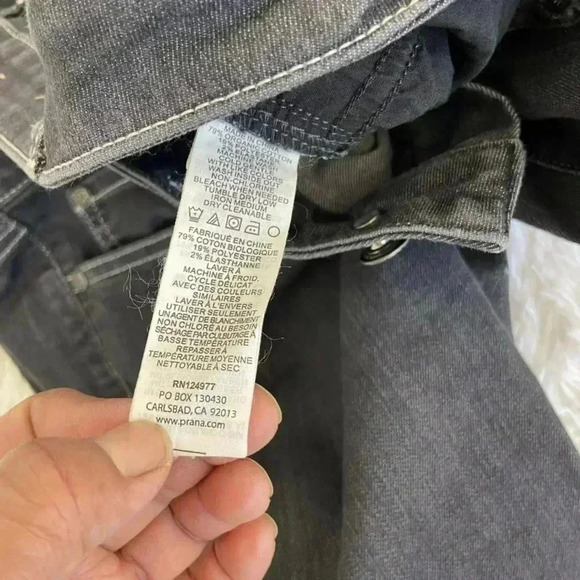 Prana Jeans. Light Black Wash. White stitching. Size 26 - Picture 8 of 10